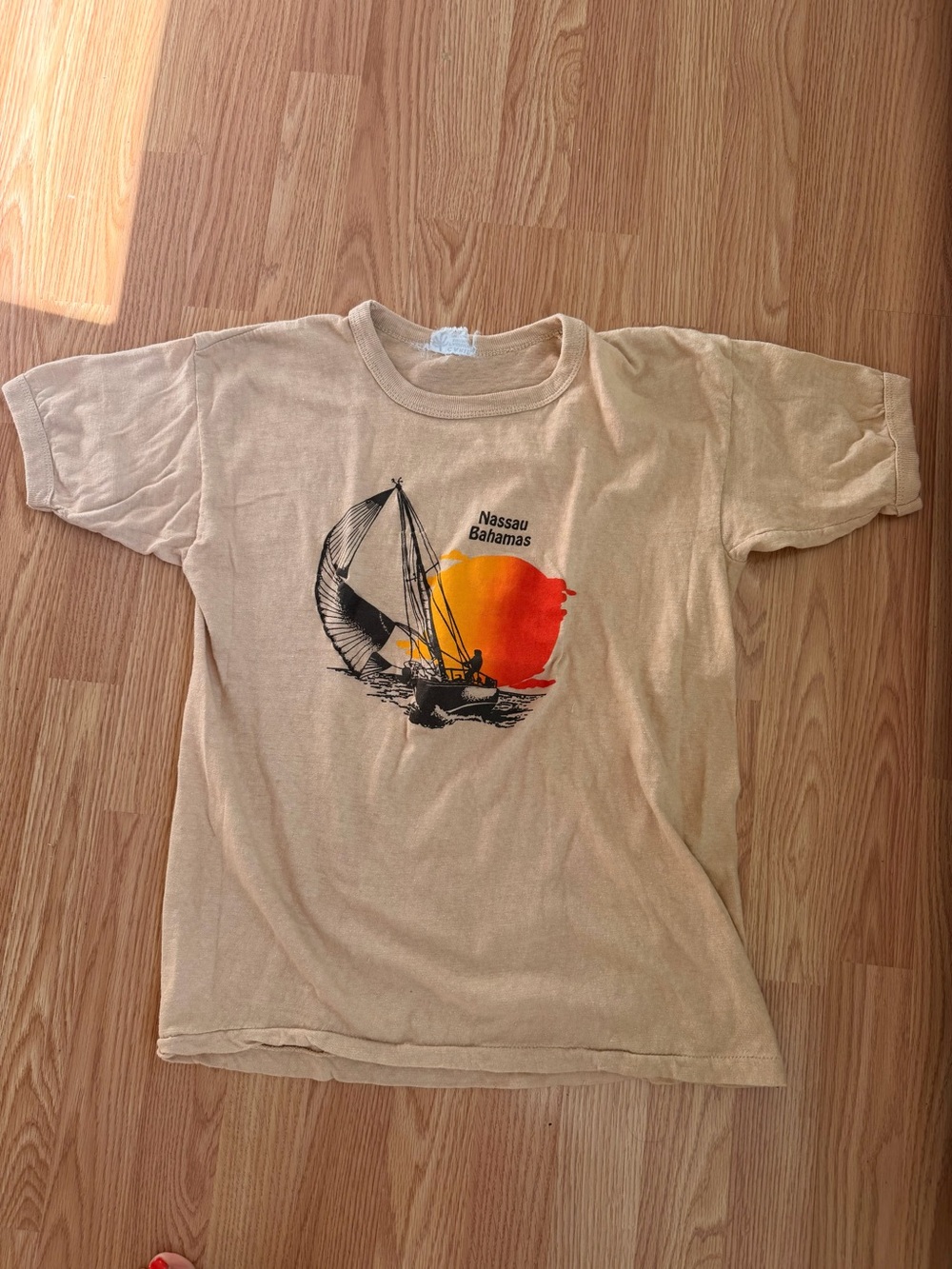 Vintage 70s/80sNassau Bahamas Sailboat Graphic Tee - Sunset-100% Cotton